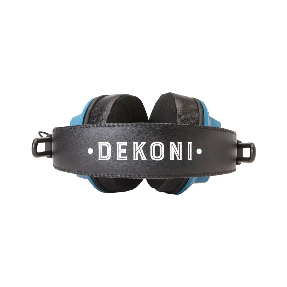 Top view of Fostex x Dekoni Audio Blue HiFi Audiophile Planar Magnetic Headphone on white background