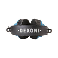 Top view of Fostex x Dekoni Audio Blue HiFi Audiophile Planar Magnetic Headphone on white background