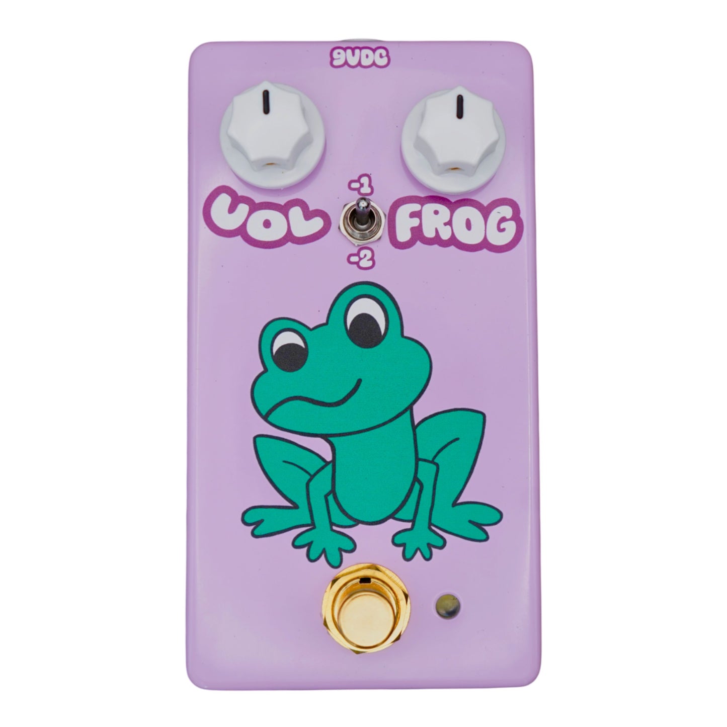Front view of FruitFX Frog Monophonic Octave Down Pedal on white background