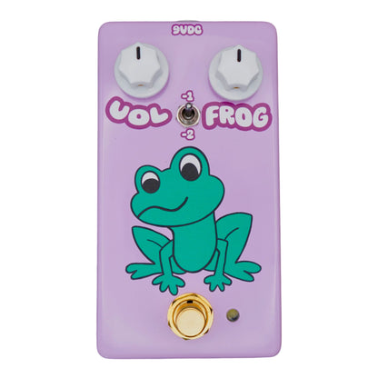 Front view of FruitFX Frog Monophonic Octave Down Pedal on white background