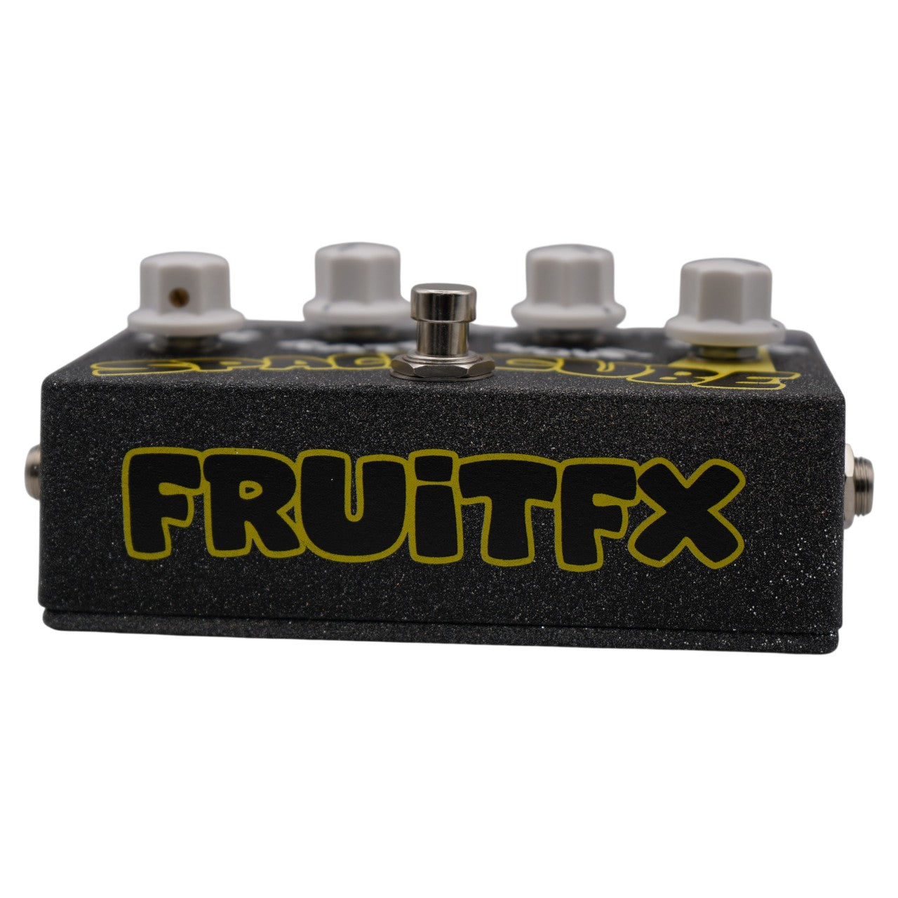Bottom view of FruitFX Space Cube Pedal on white background