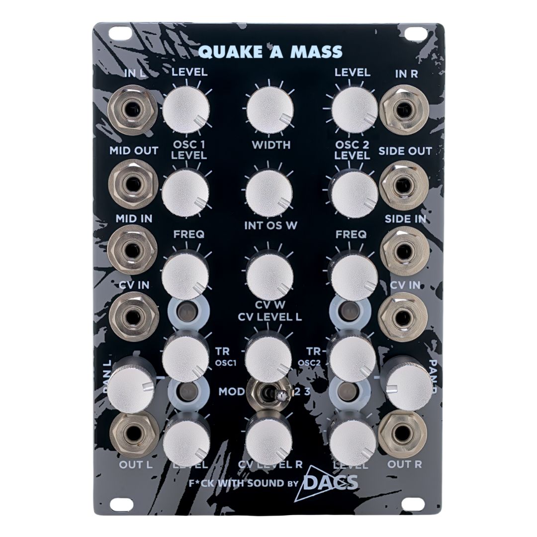 Front view of FwS Quake A Mass Eurorack Synth Module on white background