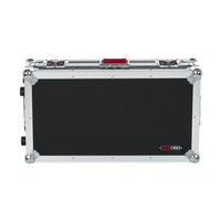 Black flight case with silver edges on a white background