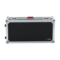 Black flight case with silver trim on a white background