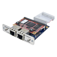 Angled view of Grace Design Dante Option Module for m108 on white background