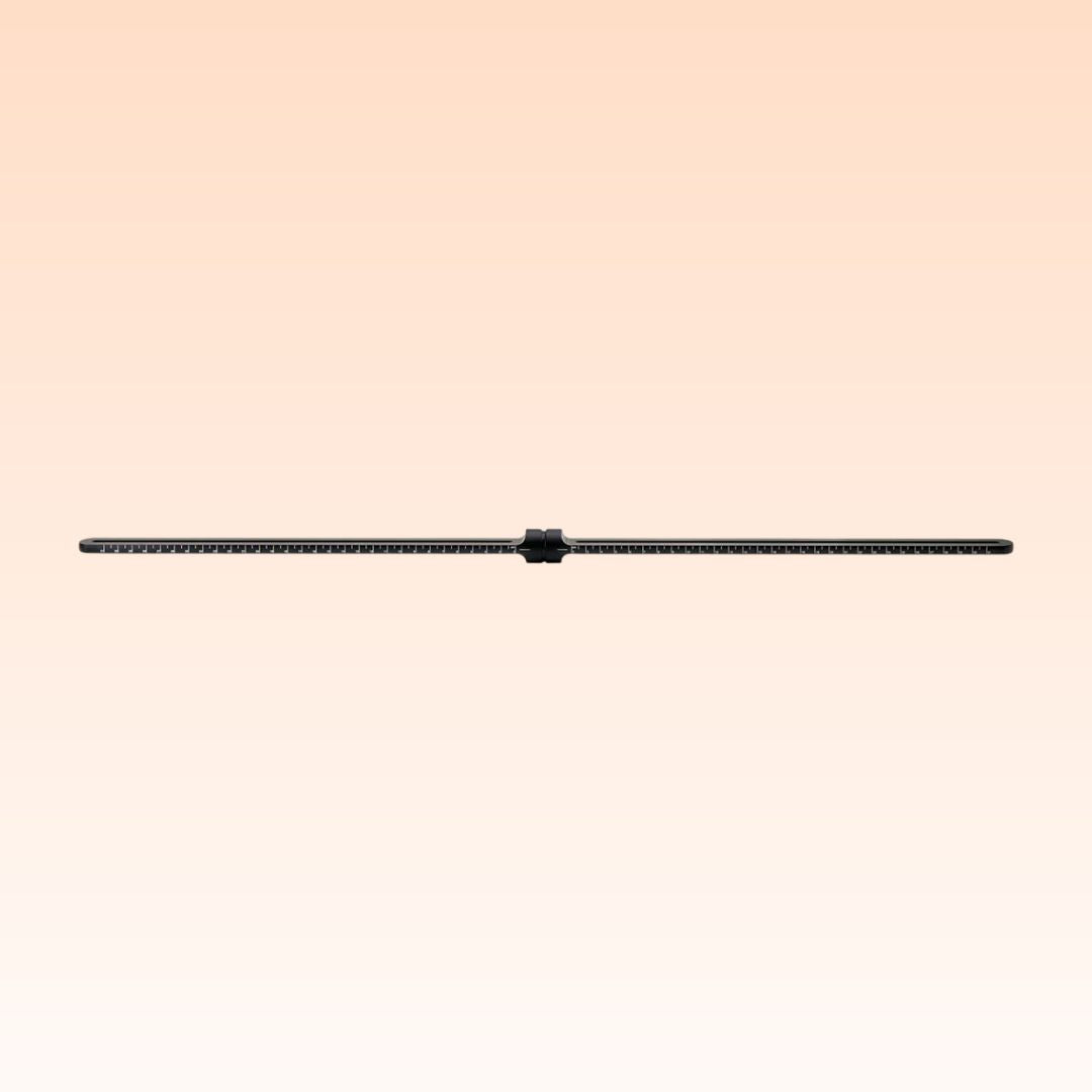 Front view of Grace Design E406 Dual Microphone Sliding Bar on orange background