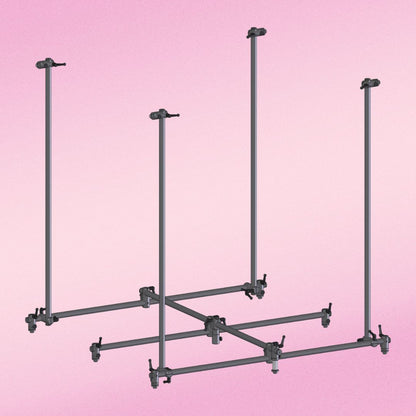 Angled view of Grace Design SB-3D11 11-Channel Immersive Surround Microphone Array on pink background