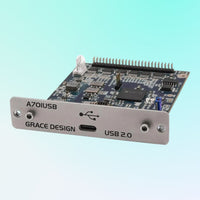 Angled front view of Grace Design USB Option for m701 on blue background