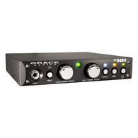 Front view of Grace Design m101 Single Channel Mic Preamplifier on white background