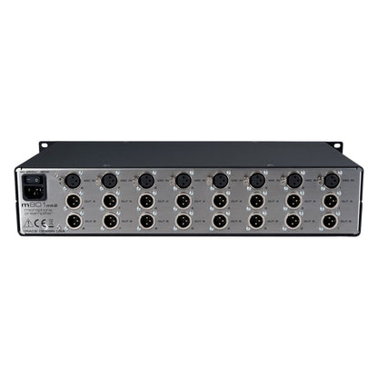 Rear view of Grace Design m801mk2 8-Channel Microphone Preamp on white background