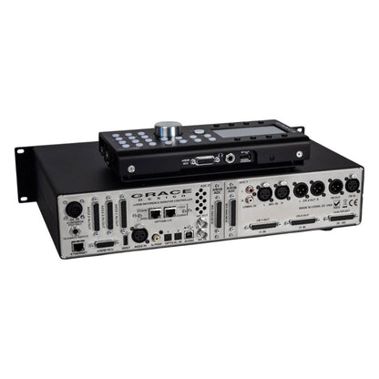 Angled rear view of Grace Design m908 Immersive Reference Monitor Controller on white background