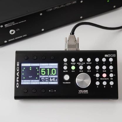 Front view of Grace Design m908 Controller on grey surface
