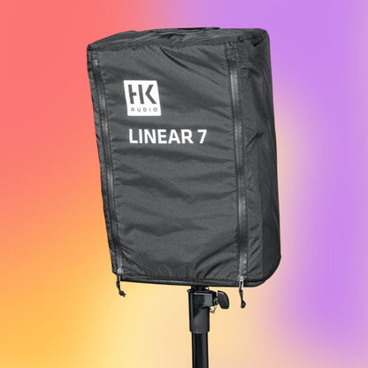 Front view of HK Audio HK-1007784 Weather Protective Cover LINEAR 7 112 FA on multicolored background