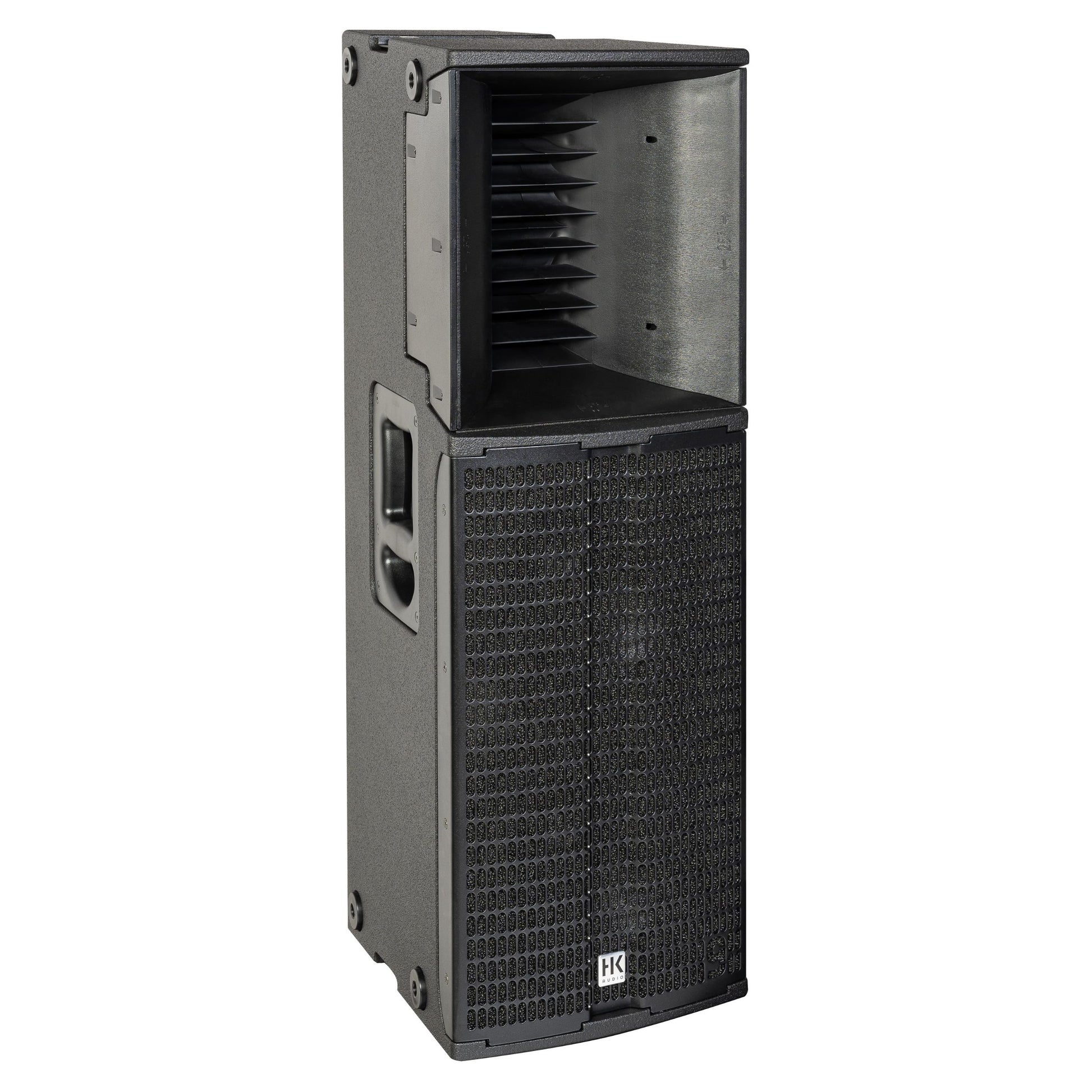 Angled front view of HK Audio LINEAR 9 210 LTA Speaker on white background