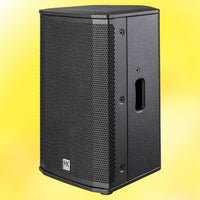 Angled view of HK Audio LUNAR 110 XA Speaker on yellow background