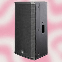 Angled view of HK Audio LUNAR 112 XA Speaker on pink background