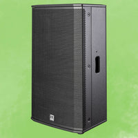 Angled view of HK Audio LUNAR 115 XA Speaker on green background