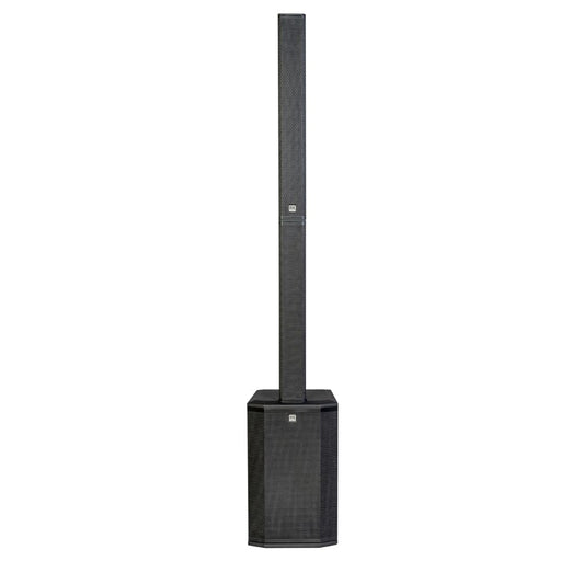Front view of black HK Audio Polar 12 MKII on white background