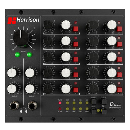 Front view of Harrison Audio D510mx Mixer Interface on white background