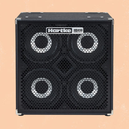 Hartke HD410 bass guitar amplifier on a beige background