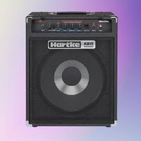 Hartke KB15 bass guitar amplifier on a gradient background
