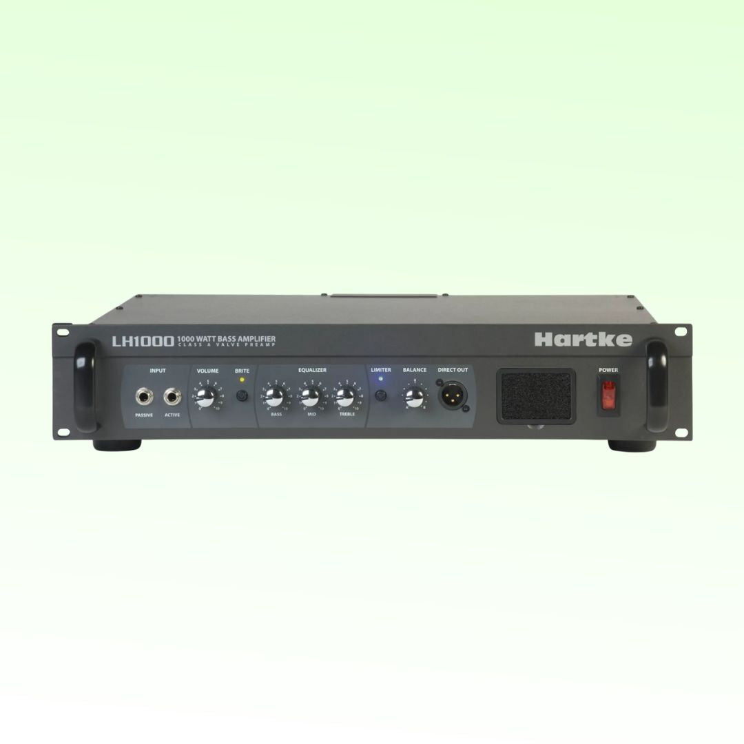 Hartke amplifier on a light green background