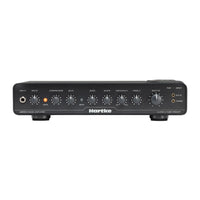 Hartke amplifier head with control knobs on a white background