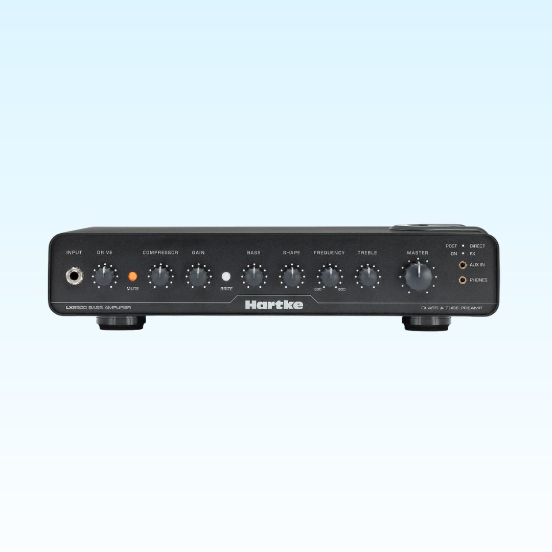 Hartke amplifier on a light blue background