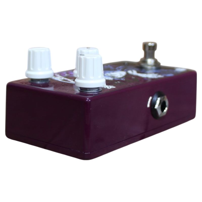 Angled left port view of Haunted Labs Old Ruin Pedal on white background