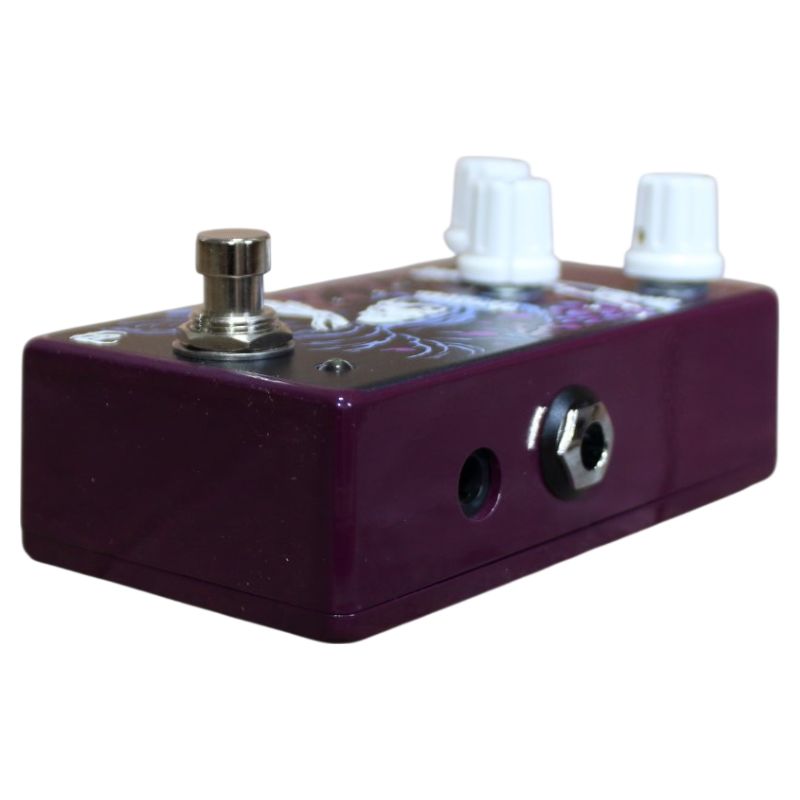 Angled right ports view of Haunted Labs Old Ruin Pedal on white background