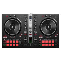 Front view of Hercules DJControl Inpulse 300 MK2 DJ Controller on white background