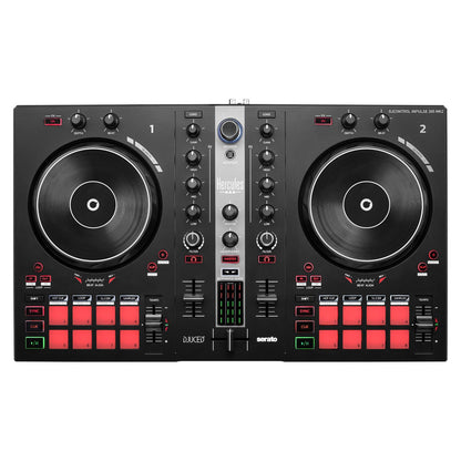 Front view of Hercules DJControl Inpulse 300 MK2 DJ Controller on white background