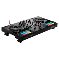 Angled view of Hercules DJControl Inpulse 500 DJ Controller on white background
