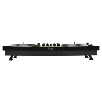 Bottom ports view of Hercules DJControl Inpulse T7 DJ Controller Premium Edition on white background