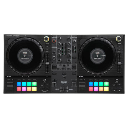 Front view of Hercules DJControl Inpulse T7 DJ Controller on white background