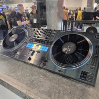 Angled view of Hercules DJControl T10 DJ Controller in display case