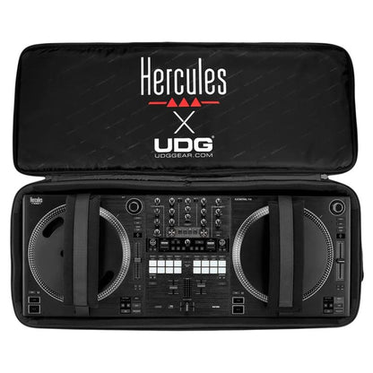 Inclusions of Hercules DJControl T10 DJ Controller Gig Pack on white background