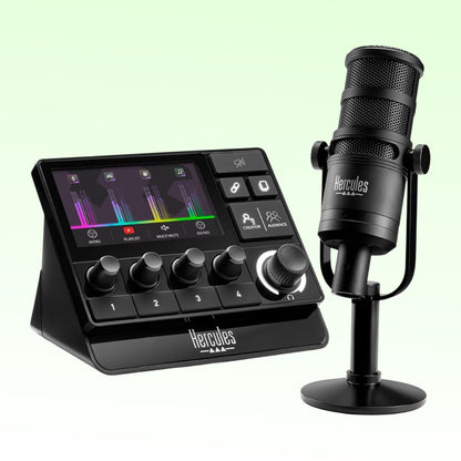 Inclusions of Hercules Stream Essentials Kit on green background