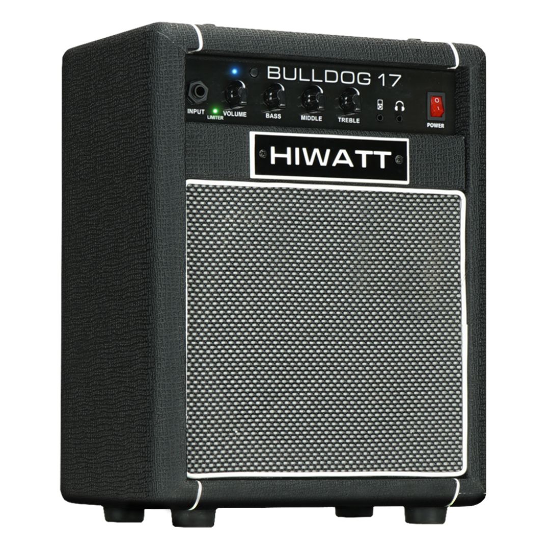 Angled front view of Hiwatt Bulldog 17 Combo BT Bass Amplifier on white background