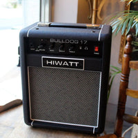 Angled front view of Hiwatt Bulldog 17 Combo BT Bass Amplifier in living room