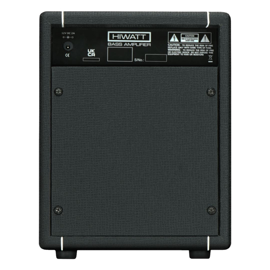 Rear view of Hiwatt Bulldog 17 Combo BT Bass Amplifier on white background
