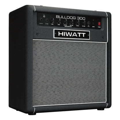 Angled front view of Hiwatt Bulldog 300 Combo Bass Amplifier on white background