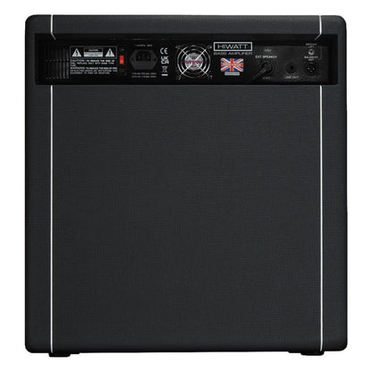 Rear view of Hiwatt Bulldog 300 Combo Bass Amplifier on white background