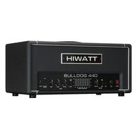 Angled front view of Hiwatt Bulldog 440 Bass Amplifier Head on white background