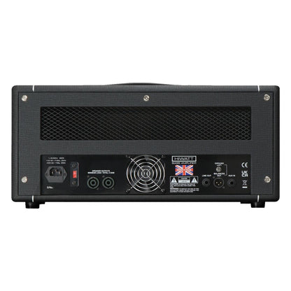 Rear view of Hiwatt Bulldog 440 Bass Amplifier Head on white background