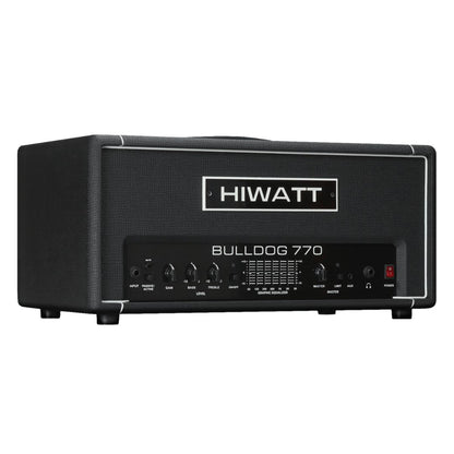 Angled front view of Hiwatt Bulldog 770 Bass Amplifier Head on white background
