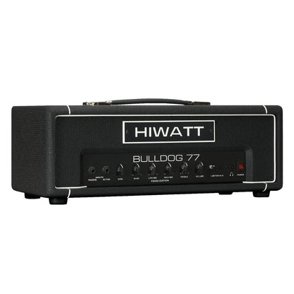Angled front view of Hiwatt Bulldog 77 Bass Amplifier Head on white background
