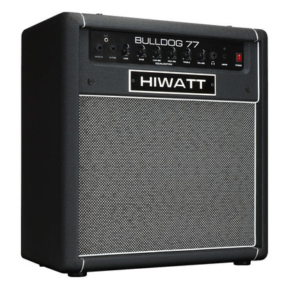Angled front view of Hiwatt Bulldog 77 Combo Bass Amplifier on white background