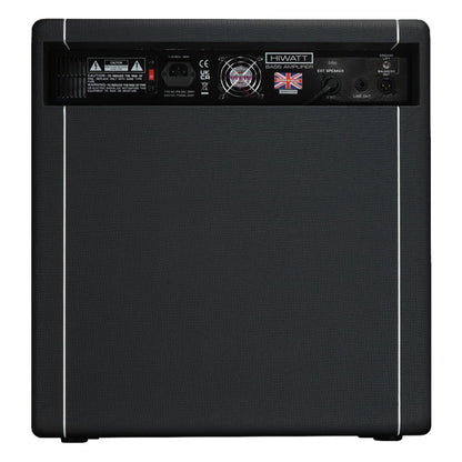 Rear view of Hiwatt Bulldog 77 Combo Bass Amplifier on white background