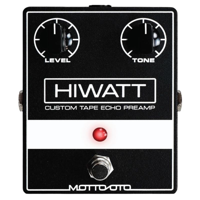 Front view of Hiwatt Custom Motto Oto Boost Pedal on white background
